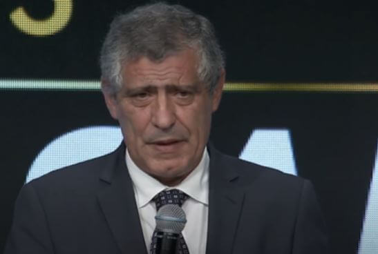 Fernando Santos receiving the best coach award in 2016.